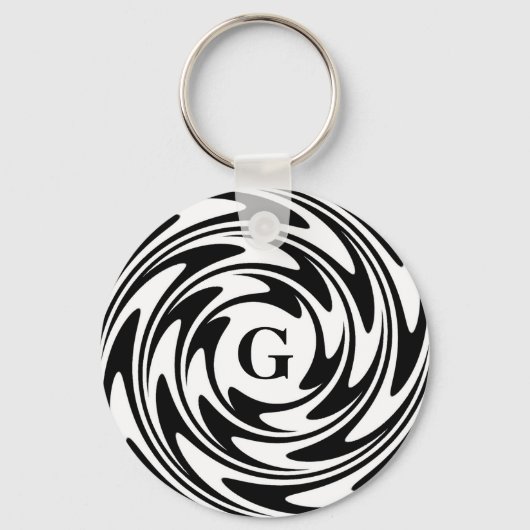 Porte-clés Monogramme noir et blanc (Recto)