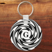 Porte-clés Monogramme noir et blanc (Recto)