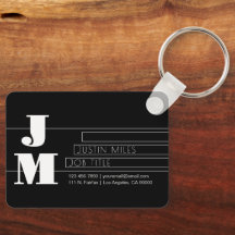 Monogramme noir et blanc rétro-moderne personnalis