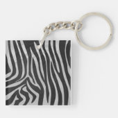 Porte-clés Monogramme noir et gris clair Zebra (Dos)