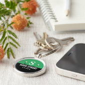 Porte-clés Monogramme noir vert du golfeur (Côté)