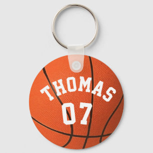 Porte-clés Monogramme nom et numéro de basket personnalisable