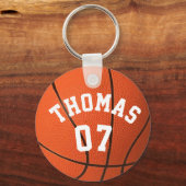 Porte-clés Monogramme nom et numéro de basket personnalisable (Recto)