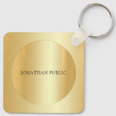 Porte-clés Monogramme Nom initial Faux Gold Personnalisable (Dos)