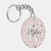 Porte-clés Monogramme Nom initial Terazzo Porte - clé acryliq (Devant gauche)
