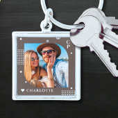 Porte-clés Monogramme Nom Photo Tendance Simple Moderne