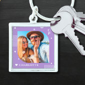 Porte-clés Monogramme Nom Photo Tendance Simple Moderne