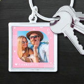 Porte-clés Monogramme Nom Photo Tendance Simple Moderne