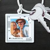 Porte-clés Monogramme Nom Photo Tendance Simple Moderne