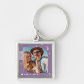 Porte-clés Monogramme Nom Photo Tendance Simple Moderne (Devant)