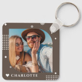 Porte-clés Monogramme Nom Photo Tendance Simple Moderne (Dos)