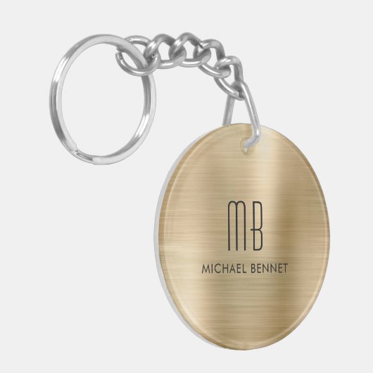 Porte-clés Monogramme Or moderne (Devant gauche)