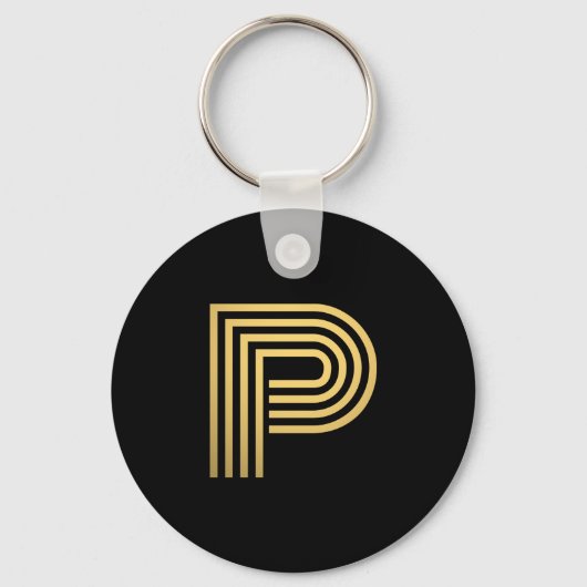 Porte-clés Monogramme Or moderne (Recto)