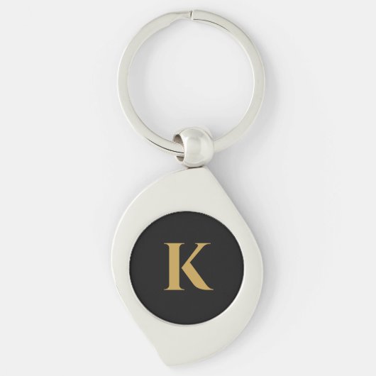 Porte-clés Monogramme Or Noir Luxe A (Devant)