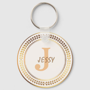 PORTE-CLÉS MONOGRAMME OR PERSONNALISÉ ÉLÉGANT EN O