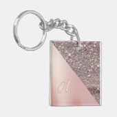 Porte-clés Monogramme Or Rose Élégant (Devant gauche)