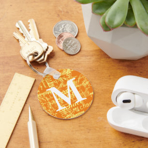 Porte-clés Monogramme orange personnalisé