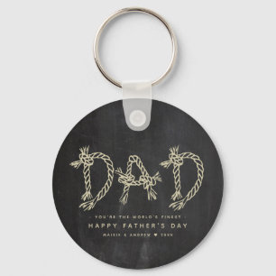 Porte-clés Monogramme Papa Tableau Minimaliste Fun