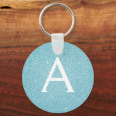 Porte-clés Monogramme Parties scintillant bleue et étincelle (Recto)