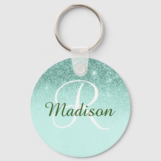 Porte-clés Monogramme Parties scintillant cadeau Ombre Green  (Recto)