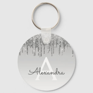 Porte-clés Monogramme Parties scintillant et étincelle en arg