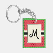 Porte-clés Monogramme pastèque motif design fruit d'été (Devant gauche)
