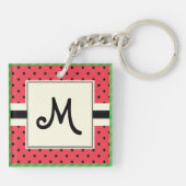 Porte-clés Monogramme pastèque motif design fruit d'été (Dos)