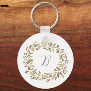 Porte-clés Monogramme Peinture de couronne personnalisée Pein