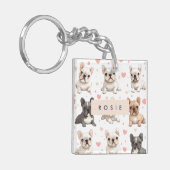 Porte-clés Monogramme Personalized Adorable French Bulldog (Devant gauche)