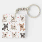 Porte-clés Monogramme Personalized Adorable French Bulldog (Dos)
