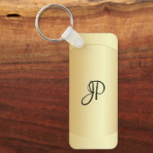 Porte-clés Monogramme personnalisable Nom initial Faux Gold (Recto)