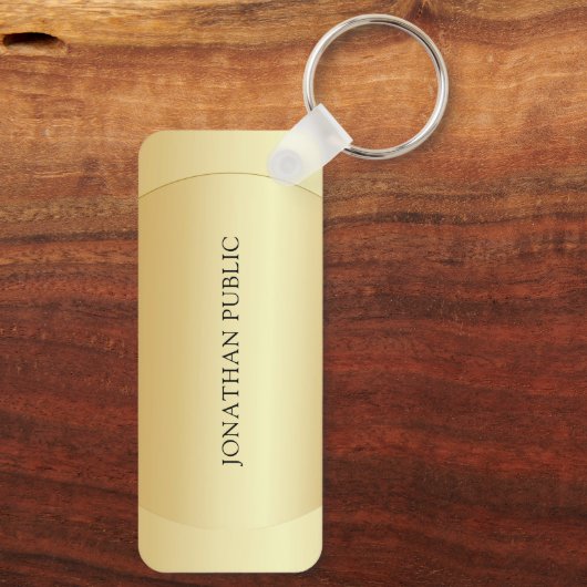 Porte-clés Monogramme personnalisable Nom initial Faux Gold (Verso)