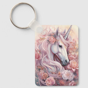 Porte-clés Monogramme personnalisé belle licorne