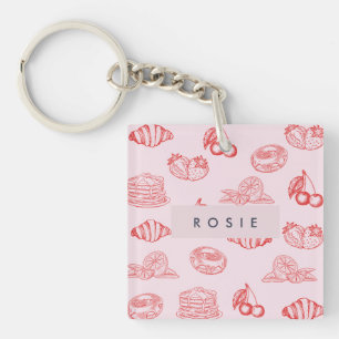 Porte-clés Monogramme personnalisé Charmante Fille Cerise Fra