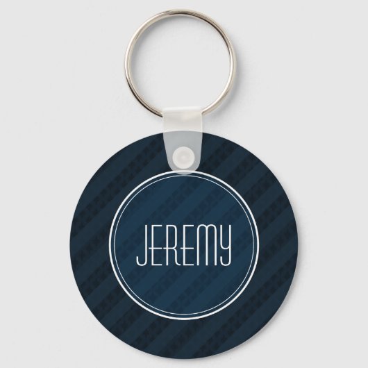 Porte-clés Monogramme personnalisé Classy Dark Navy version 2 (Recto)
