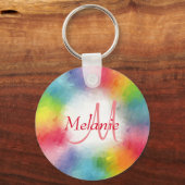 Porte-clés Monogramme personnalisé Colorful Moderne Modèle Ab (Recto)