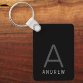 Porte-clés Monogramme personnalisé Métal noir (Recto)