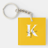 Porte-clés Monogramme personnalisé moderne et dynamique - (Devant)