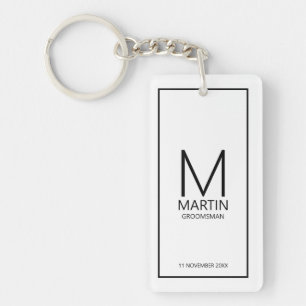 Porte-clés Monogramme personnalisé moderne et Groomsmen de no