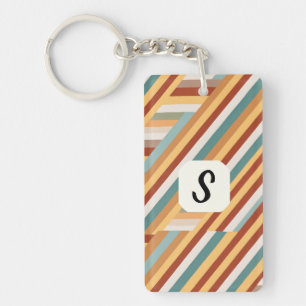 Porte-clés Monogramme personnalisé Moderne Rétro les années 7