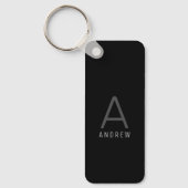 Porte-clés Monogramme personnalisé noir (Recto)
