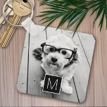 Porte-clés Monogramme personnalisé noir et blanc 1 photo Coll<br><div class="desc">Vous pouvez utiliser des photos Instagram pour cette conception. Utilisez trois photos carrés pour créer un cadeau unique et personnel. Ou vous pouvez garder le chiot hipster et faire un gardien branché. Si vous avez besoin d'ajuster les images,  cliquez sur l'outil personnaliser pour apporter des modifications.</div>