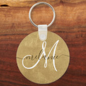 Porte-clés Monogramme personnalisé Nom Écriture manuscrite Fe (Recto)