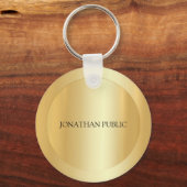 Porte-clés Monogramme personnalisé Nom initial Faux Gold Modè (Verso)