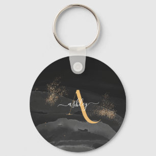 Porte-clés Monogramme Personnalisé Paillettes Métalliques qui