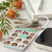 Porte-clés Monogramme personnalisé photo Collage de photo uni (Devant droit)