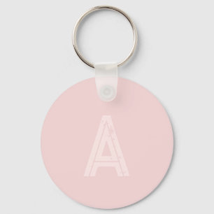 Porte-clés Monogramme personnalisé rose pâle