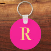 Porte-clés Monogramme personnalisé simple moderne (Verso)