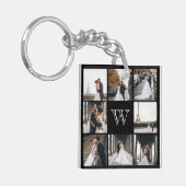 Porte-clés Monogramme Photo Collage Black Gift (Devant gauche)