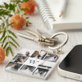 Porte-clés Monogramme Photo Collage Cadeau (Devant Droit)